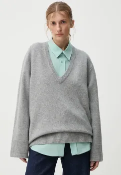 Herskind pulover de lana Dicte femei, culoarea gri, 5337974 imagine