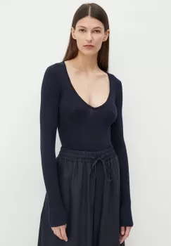 Herskind pulover din amestec de matase Nova culoarea albastru marin, light, 5266106 imagine