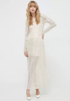 Herskind rochie culoarea bej, maxi, drept imagine