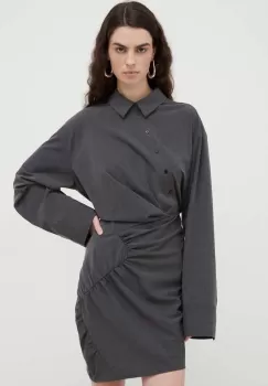 Herskind rochie culoarea gri, mini, oversize imagine