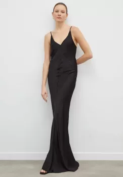 Herskind rochie culoarea negru, maxi, drept imagine