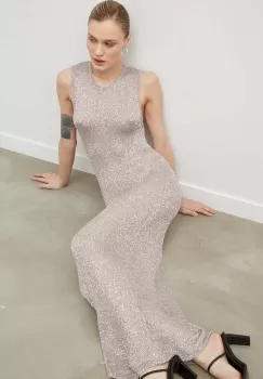 Herskind rochie culoarea roz, maxi, mulata imagine