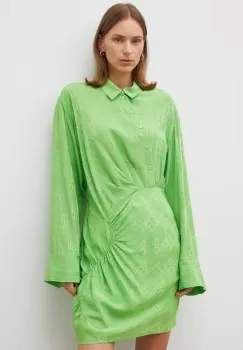 Herskind rochie culoarea verde, mini, drept imagine