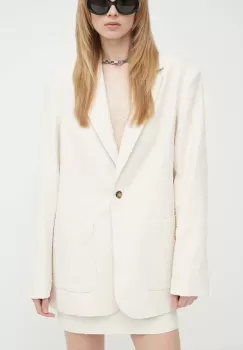 Herskind sacou Leo culoarea bej, un singur rand de nasturi, neted, 5108994 imagine