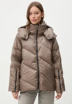 Hetrego geaca de puf LILY femei, culoarea maro, de iarna, oversize, 8N624 imagine