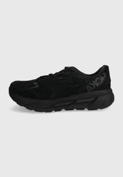Hoka One One pantofi de piele intoarsa Us Clifton L culoarea albastru marin imagine