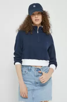 Hollister Co. bluza femei, culoarea albastru marin, neted imagine