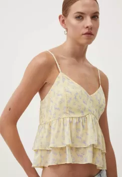 Hollister Co. bluza femei, culoarea galben, modelator imagine