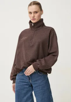 Hollister Co. bluza femei, culoarea maro, neted, KI352-4201 imagine