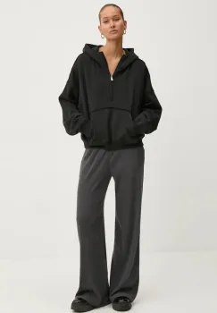 Hollister Co. bluza femei, culoarea negru, cu gluga, neted, KI352-4238 imagine
