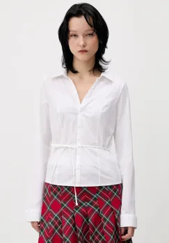 Hollister Co. camasa culoarea alb, cu guler clasic, slim, KI340-5442 imagine