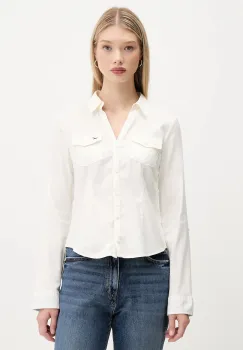 Hollister Co. camasa culoarea bej, cu guler clasic, regular, KI340-5425 imagine