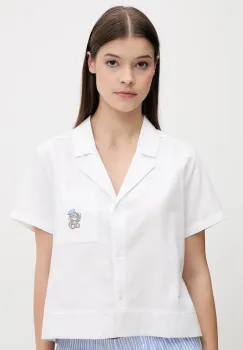 Hollister Co. camasa de pijama din bumbac culoarea alb, bumbac, KI346-5055 imagine