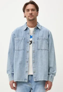 Hollister Co. camasa jeans barbati, cu guler clasic, relaxed, KI325-5019 imagine