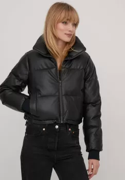 Hollister Co. geaca femei, culoarea negru, de iarna imagine