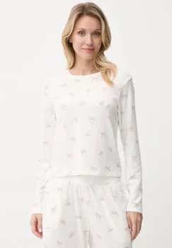 Hollister Co. longsleeve de pijama culoarea bej, KI346-4038 imagine