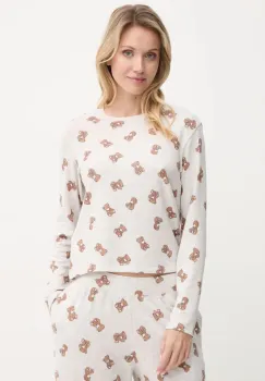 Hollister Co. longsleeve de pijama culoarea gri, KI346-4060 imagine