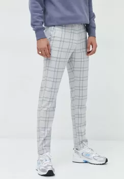 Hollister Co. pantaloni barbati, culoarea gri, cu fason chinos imagine