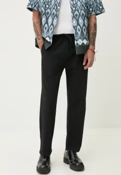 Hollister Co. pantaloni din amestec de in barbati, culoarea negru, cu fason chinos, KI330-5040 imagine