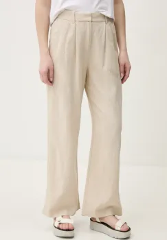 Hollister Co. pantaloni din in femei, culoarea bej, lat, high waist, KI356-5049 imagine