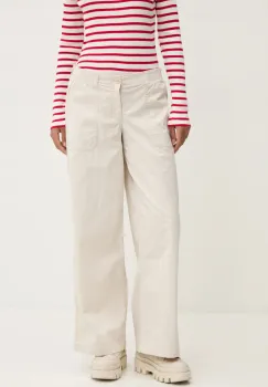 Hollister Co. pantaloni femei, culoarea bej, drept, high waist, KI356-4179 imagine