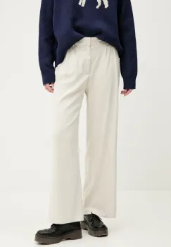 Hollister Co. pantaloni femei, culoarea bej, lat, high waist, KI356-4220 imagine