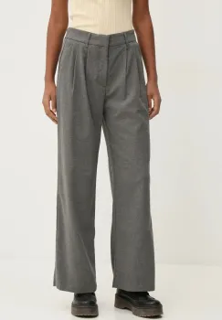 Hollister Co. pantaloni femei, culoarea gri, lat, high waist, KI356-4144 imagine