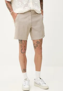 Hollister Co. pantaloni scurti din amestec de in culoarea bej, melanj, KI328-5167 imagine
