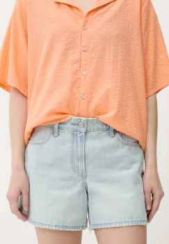 Hollister Co. pantaloni scurti din denim uni, high waist, KI349-5159 imagine