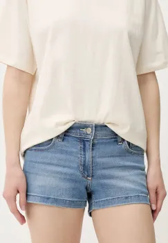 Hollister Co. pantaloni scurti din denim uni, medium waist, KI349-5226 imagine