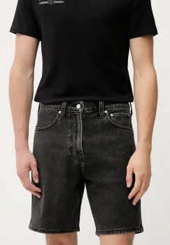 Hollister Co. pantaloni scurti jeans culoarea negru, KI328-5115 imagine