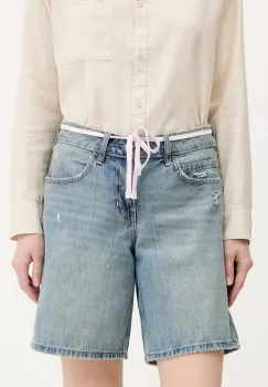 Hollister Co. pantaloni scurti jeans uni, medium waist, KI349-5099 imagine