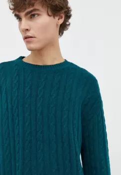 Hollister Co. pulover femei, culoarea verde imagine