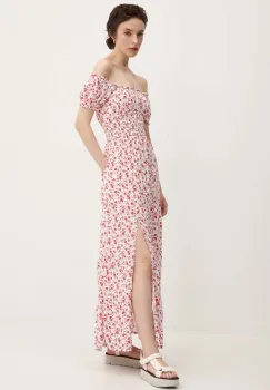 Hollister Co. rochie culoarea alb, maxi, evazati imagine