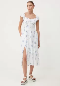 Hollister Co. rochie culoarea alb, mini, evazati imagine