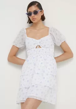 Hollister Co. rochie culoarea alb, mini, evazati imagine