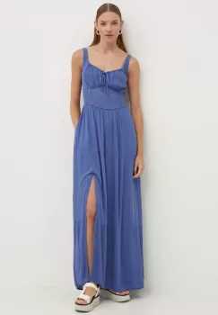 Hollister Co. rochie culoarea albastru marin, maxi, evazati imagine