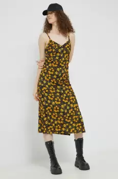 Hollister Co. rochie culoarea albastru marin, midi, evazati imagine