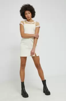 Hollister Co. rochie culoarea bej, mini, drept imagine