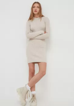 Hollister Co. rochie culoarea bej, mini, mulata imagine