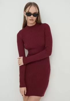 Hollister Co. rochie culoarea bordo, mini, mulata imagine