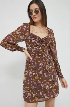 Hollister Co. rochie culoarea maro, mini, evazati imagine
