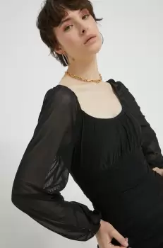 Hollister Co. rochie culoarea negru, mini, mulata imagine