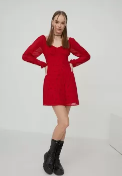 Hollister Co. rochie culoarea rosu, mini, evazati imagine