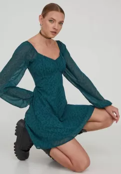 Hollister Co. rochie culoarea verde, mini, evazati imagine