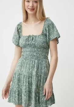 Hollister Co. rochie culoarea verde, mini, evazati imagine