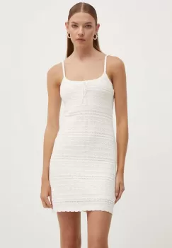 Hollister Co. rochie din bumbac culoarea bej, mini, evazati imagine