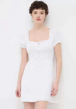 Hollister Co. rochie din in culoarea alb, mini, evazati imagine