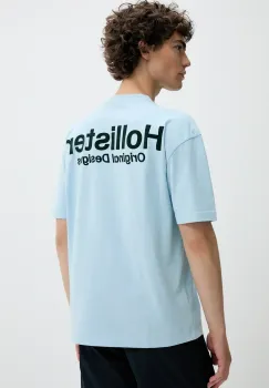 Hollister Co. tricou din bumbac cu imprimeu, KI323-5007 imagine