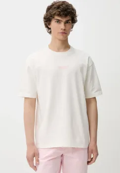 Hollister Co. tricou din bumbac culoarea bej, cu imprimeu, KI323-5007 imagine